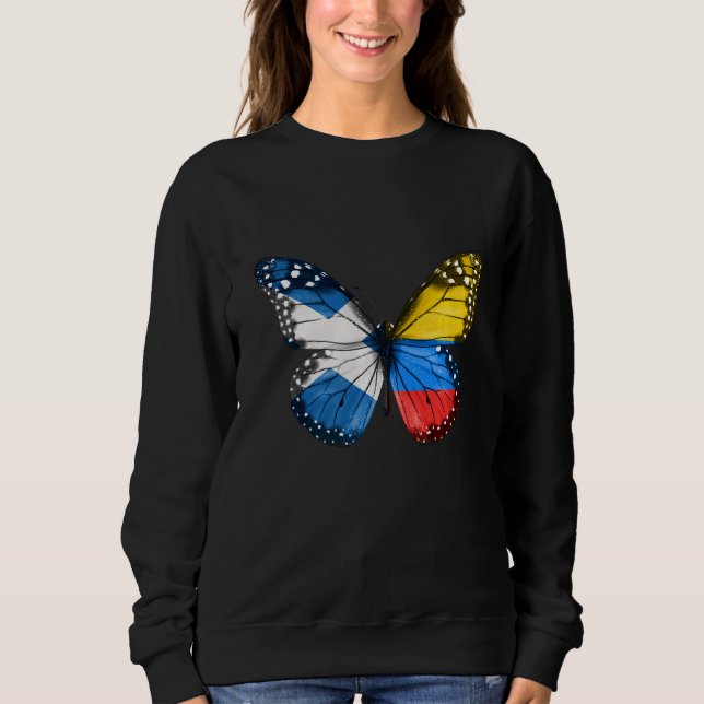 Sudadera Mariposa de la Bandera Colombiana de Escocia (Anverso)