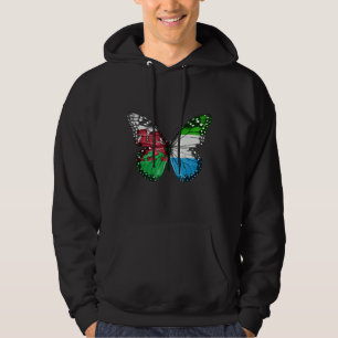 Sudadera Mariposa de la bandera de Sierra Leona de Gales