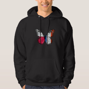 Sudadera Mariposa de la bandera francesa de Polonia