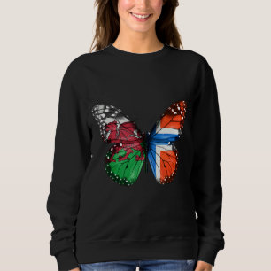 Sudadera Mariposa de la bandera noruega galesa