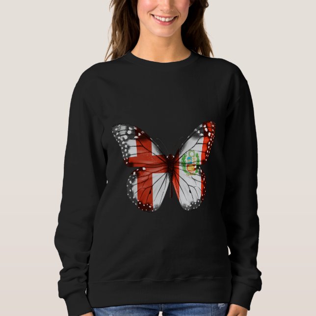 Sudadera Mariposa de la bandera peruana inglesa (Anverso)