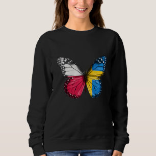 Sudadera Mariposa de la bandera sueca de Polonia