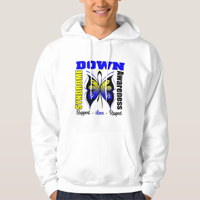 Sudadera Mariposa de la conciencia de Síndrome de Down (Anverso)