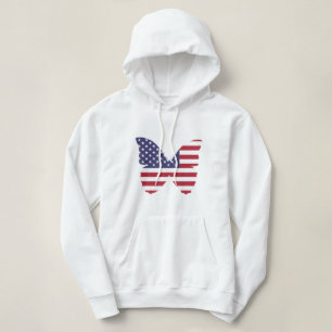 Sudadera Mariposa de mariposa capucha patriótica de las muj