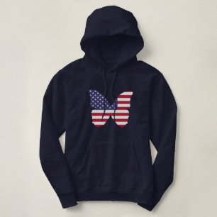 Sudadera Mariposa de mariposa capucha patriótica de las muj