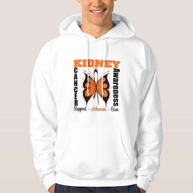 Sudadera Mariposa del naranja de la conciencia del cáncer (Anverso)