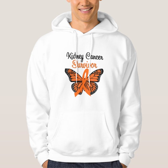 Sudadera Mariposa del SUPERVIVIENTE del cáncer del riñón (Anverso)