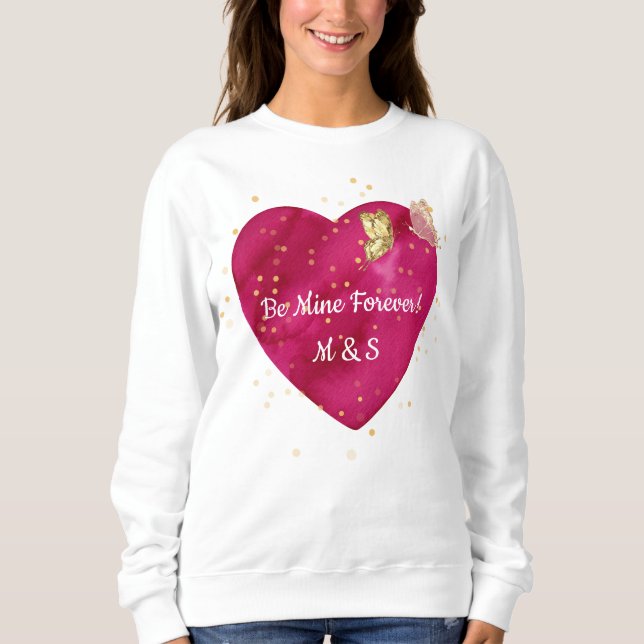 Sudadera Mariposa Dorada Corazón Rosa San Valentín  (Anverso)