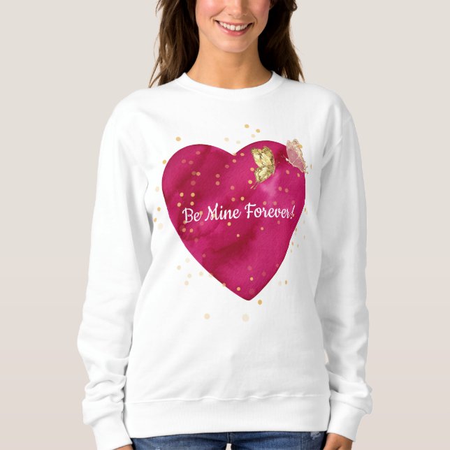 Sudadera Mariposa Dorada Corazón Rosa San Valentín  (Anverso)