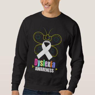 Sudadera Mariposa Dyslexia Cinta Plata Dyslexia Awarenes