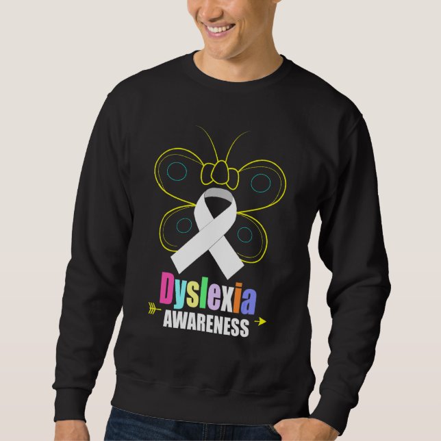 Sudadera Mariposa Dyslexia Cinta Plata Dyslexia Awarenes (Anverso)