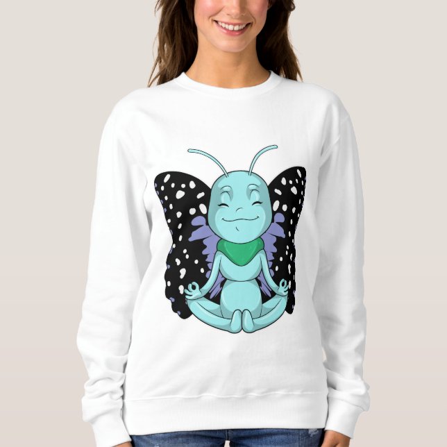 Sudadera Mariposa en las piernas de streaming de yoga (Anverso)