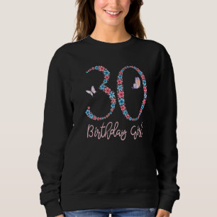 Sudadera Mariposa Floral 30 cumpleaños para Chicas