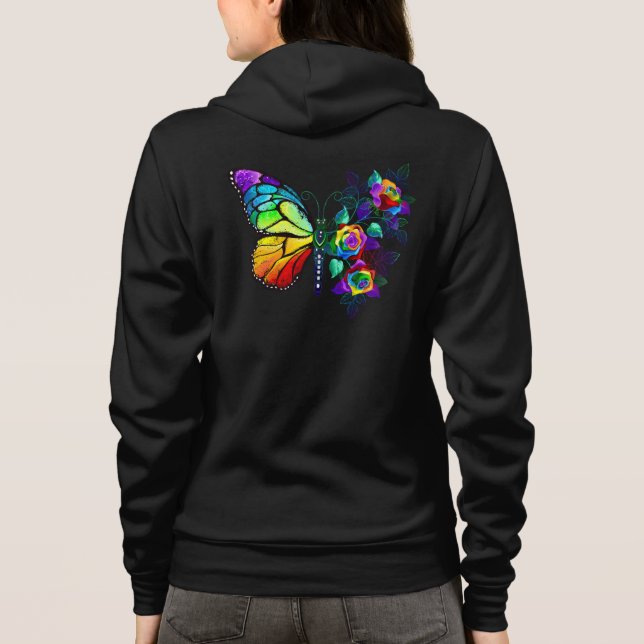 Sudadera Mariposa florida arcoiris (Reverso)