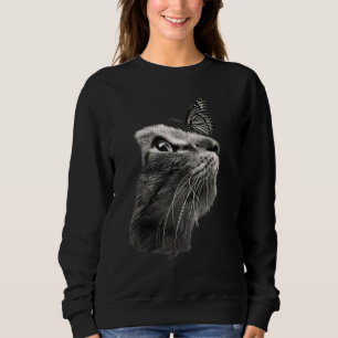 Sudadera Mariposa gata negra adorable