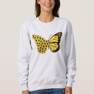 Sudadera mariposa girasol vintage mujeres monarca