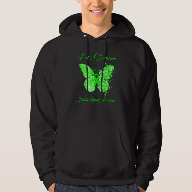 Sudadera Mariposa Iu2019m A Sobreviviente Lesiones Cerebral (Anverso)