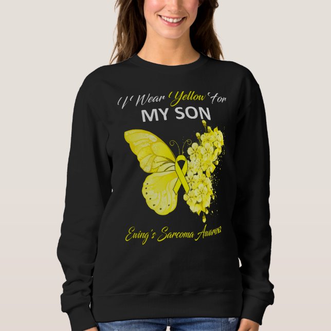 Sudadera Mariposa Llevo Amarillo Por El Sarcoma De Ewing De (Anverso)