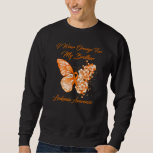 Sudadera Mariposa Llevo Naranja Por La Leucemia De Mi Herma