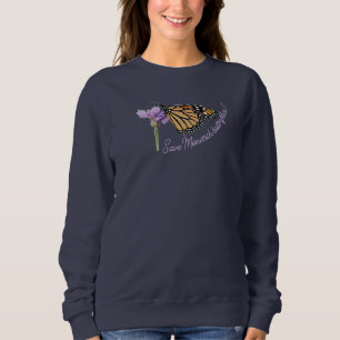 Sudadera Mariposa monarca, flor,