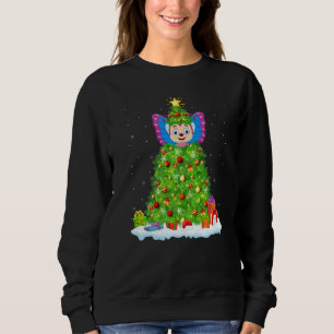 Sudadera Mariposa Navidad Árbol de iluminación Funny Maripo