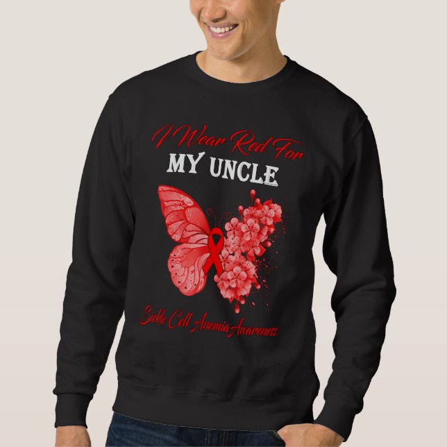 Sudadera Mariposa Que Llevo Rojo Para Mi Anema De Célula De (Anverso)