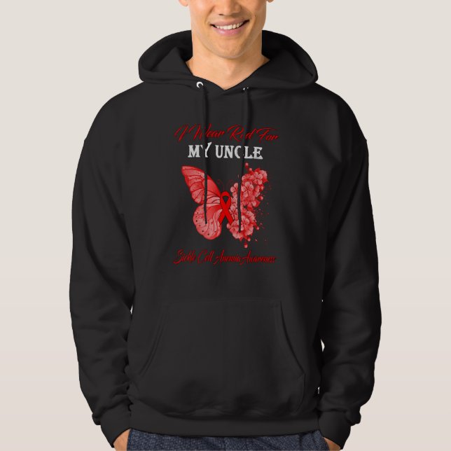 Sudadera Mariposa Que Llevo Rojo Para Mi Anema De Célula De (Anverso)