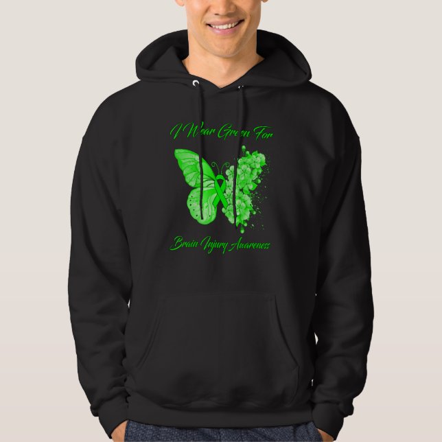 Sudadera Mariposa Que Uso Verde Para Concienciación Sobre L (Anverso)