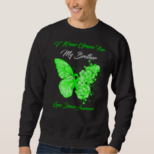 Sudadera Mariposa Que Uso Verde Para La Enfermedad De Mi He