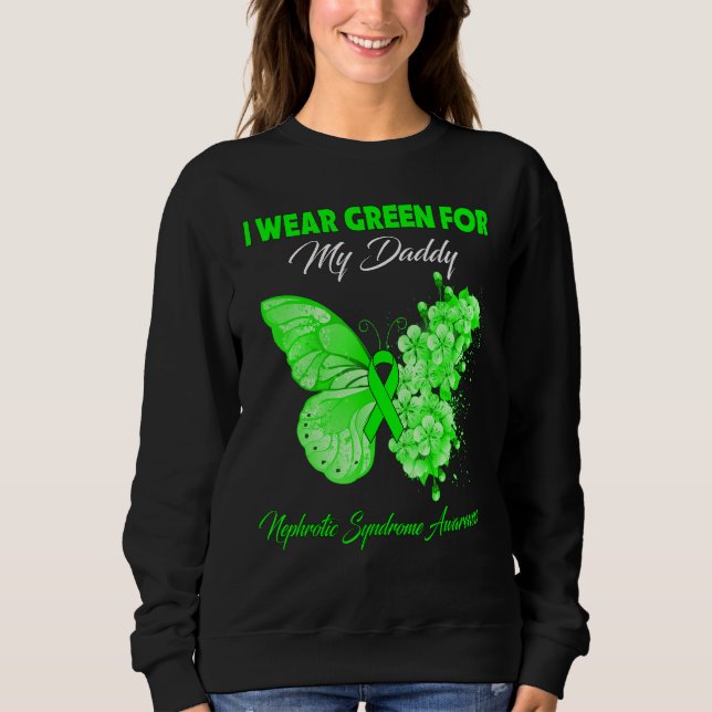 Sudadera Mariposa Que Uso Verde Para Mi Papi Síndrome Nefro (Anverso)