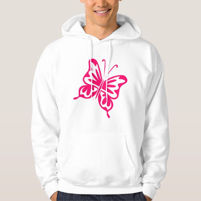 Sudadera Mariposa retro - Rojo neón (Anverso)