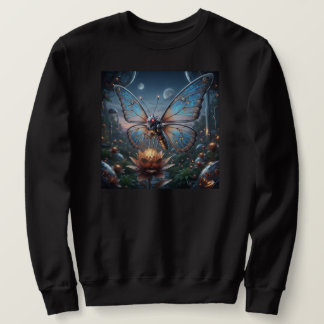 Sudadera Mariposa Robótica Intrincada en un Loto Steampunk