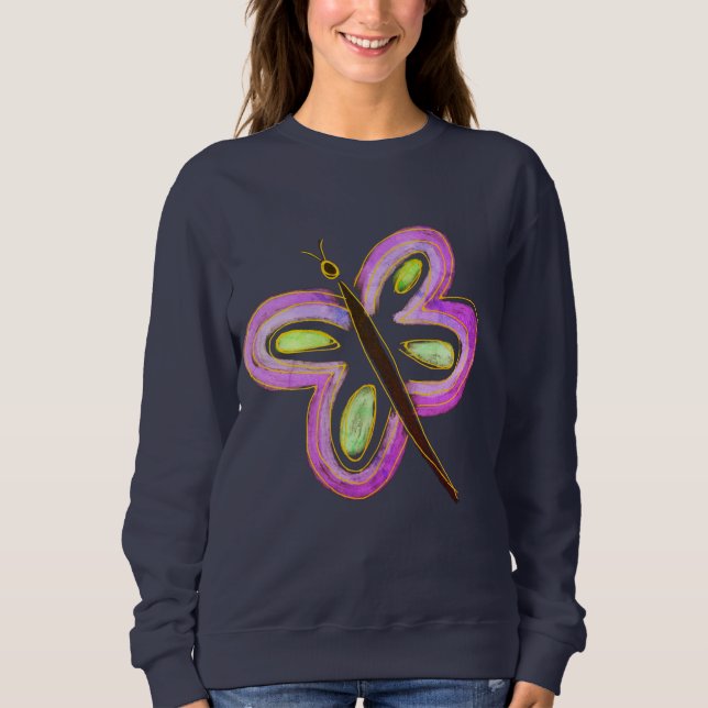 Sudadera Mariposa Rosa Arte Abstracto para Llevar (Anverso)