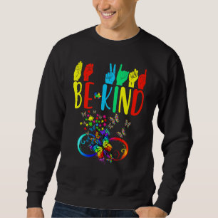 Sudadera Mariposa Sé Amable Autismo Conciencia Mes Rótulo L