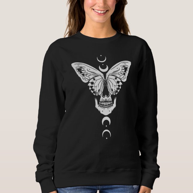 Sudadera Mariposa Skeleton Horror Occult Satanism Demon Ev (Anverso)