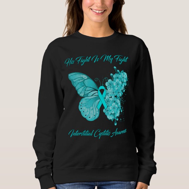 Sudadera Mariposa Su Lucha Es Mi Lucha Intersticial Cysti (Anverso)