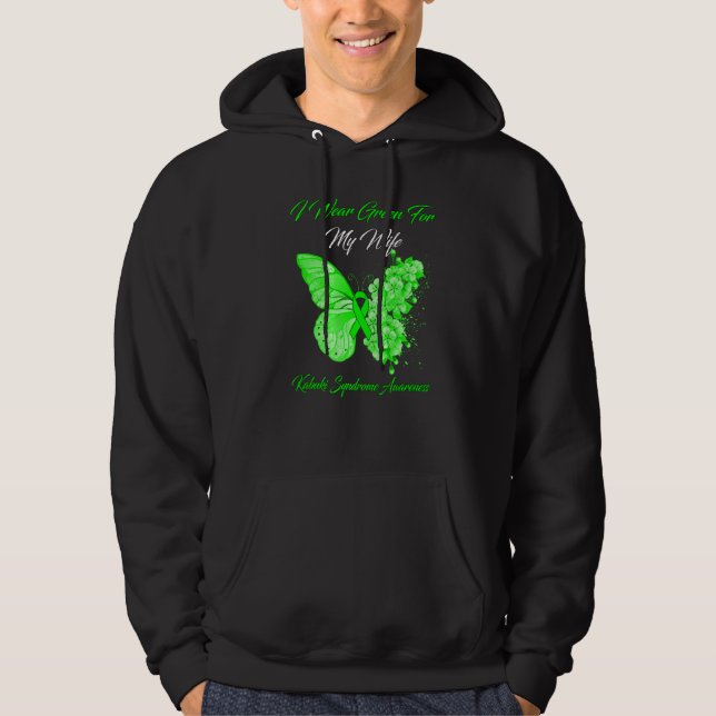 Sudadera Mariposa: Uso Verde Para Mi Esposa Síndrome De Kab (Anverso)