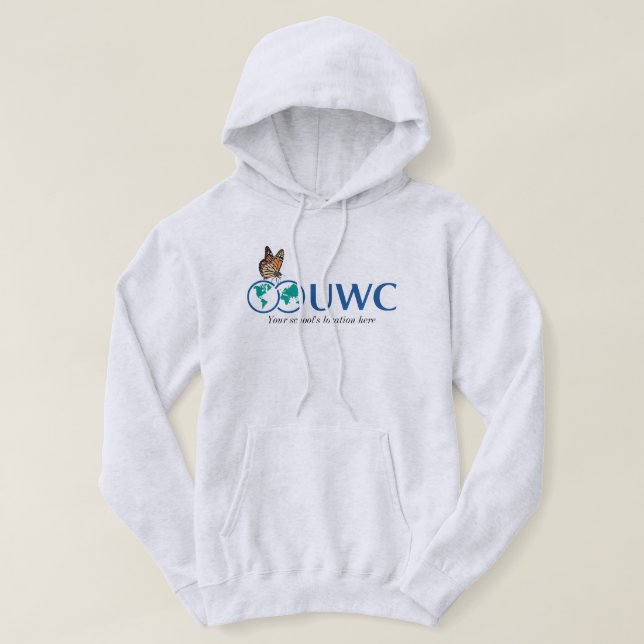 Sudadera Mariposa UWC personalizada delantera y trasera (Diseño del anverso)