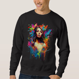 Sudadera Mariposas coloridas Chica Mariposa Amantes Esplash