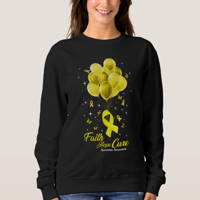 Sudadera Mariposas Cura Fe Esperanza Cinta Amarilla Sarcoma (Anverso)