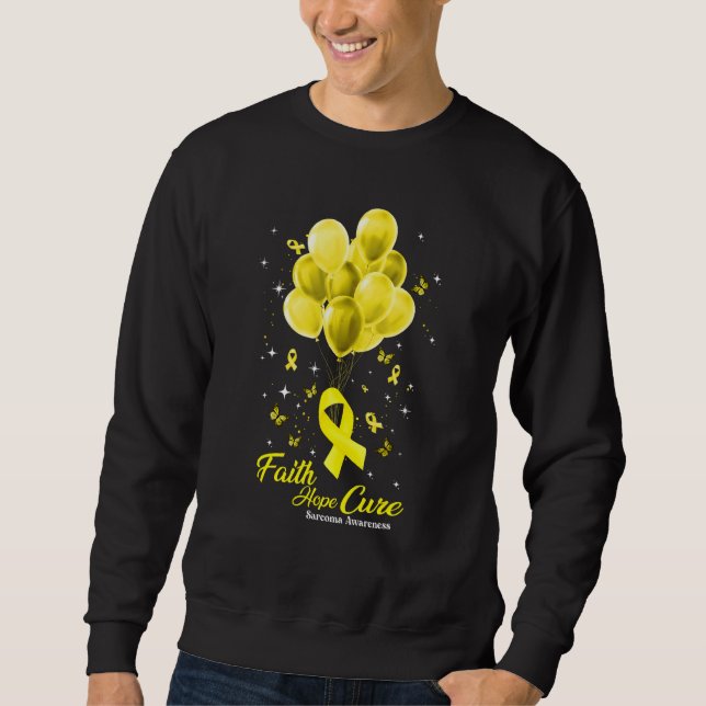 Sudadera Mariposas Cura Fe Esperanza Cinta Amarilla Sarcoma (Anverso)