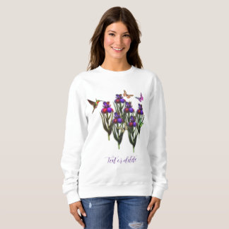 Sudadera Mariposas de colibrí Iris Flores personalizadas