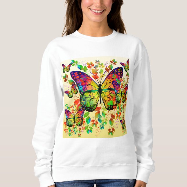 SUDADERA MARIPOSAS DE PRIMAVERA DE COLORIDO (Anverso)
