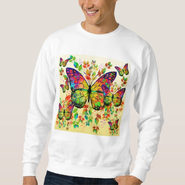 SUDADERA MARIPOSAS DE PRIMAVERA DE COLORIDO (Anverso)