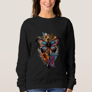 Sudadera Mariposas Florales de la Cruz de la Fe Cristo Flor