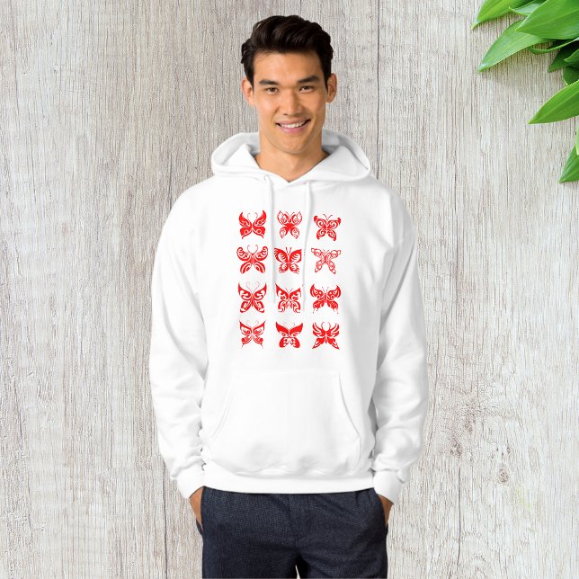 Sudadera Mariposas rojas Mens Hoodie (Subido por el creador)