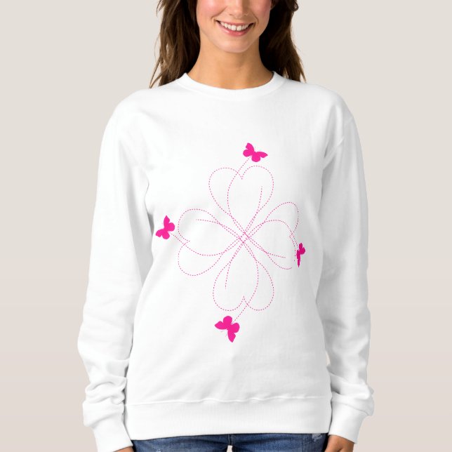 Sudadera Mariposas rosadas Swestshirt (Anverso)