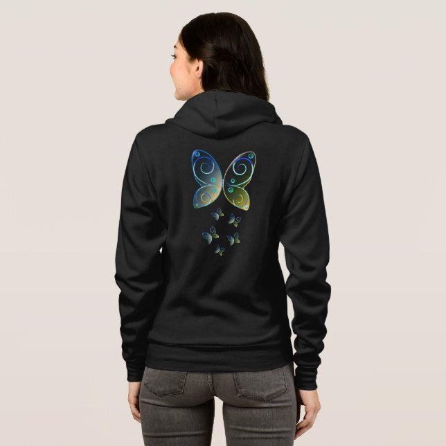 Sudadera mariposas voladoras naturaleza hoodie (Reverso completo)