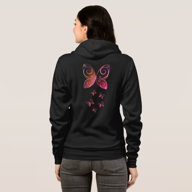 Sudadera mariposas voladoras naturaleza hoodie (Reverso completo)
