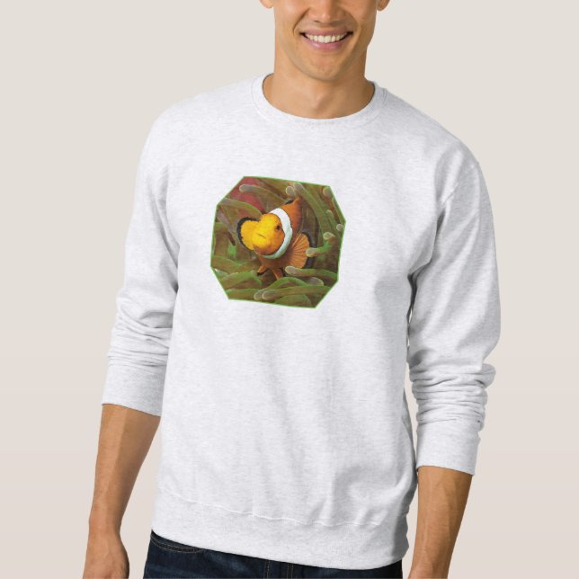 Sudadera Marisco con anémona verde. Diseño fotográfico | (Anverso)